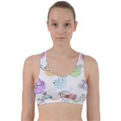 Cartoon Bird Cute Doodle Bird Back Weave Sports Bra by Bedest