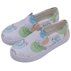 Cartoon Bird Cute Doodle Bird Kids  Canvas Slip Ons by Bedest