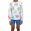 Cartoon Bird Cute Doodle Bird Kids  Long Sleeve Swimwear View1