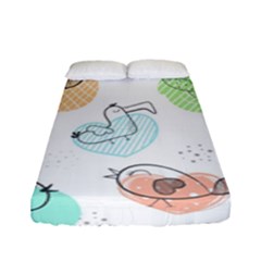 Cartoon Bird Cute Doodle Bird Fitted Sheet (full/ Double Size) by Bedest