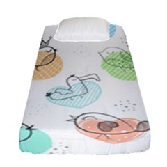 Cartoon Bird Cute Doodle Bird Fitted Sheet (single Size) by Bedest