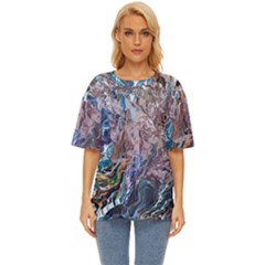 Abstract Blend V Oversized Basic T-shirt by kaleidomarblingart