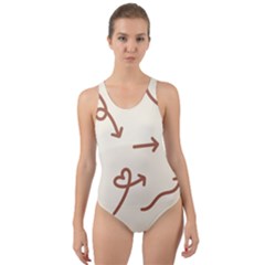 Abstract Arrow Sign Love Aesthetic Cut-out Back One Piece Swimsuit by Apen