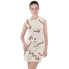 Abstract Arrow Sign Love Aesthetic Drawstring Hooded Dress by Apen