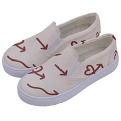 Abstract Arrow Sign Love Aesthetic Kids  Canvas Slip Ons by Apen