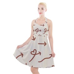 Abstract Arrow Sign Love Aesthetic Halter Party Swing Dress  by Apen