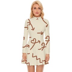 Abstract Arrow Sign Love Aesthetic Long Sleeve Velour Longline Dress by Apen