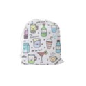 Drinks Cocktails Doodles Coffee Drawstring Pouch (Medium) View2