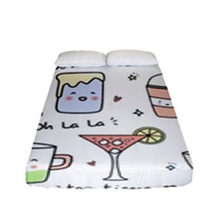 Drinks Cocktails Doodles Coffee Fitted Sheet (full/ Double Size) by Apen