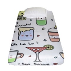 Drinks Cocktails Doodles Coffee Fitted Sheet (single Size) by Apen