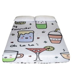 Drinks Cocktails Doodles Coffee Fitted Sheet (king Size) by Apen