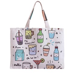 Drinks Cocktails Doodles Coffee Zipper Mini Tote Bag by Apen