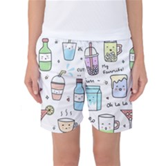 Drinks Cocktails Doodles Coffee Women s Basketball Shorts by Apen