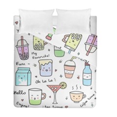 Drinks Cocktails Doodles Coffee Duvet Cover Double Side (full/ Double Size) by Apen