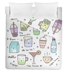 Drinks Cocktails Doodles Coffee Duvet Cover Double Side (queen Size) by Apen