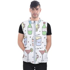 Drinks Cocktails Doodles Coffee Men s Puffer Vest by Apen