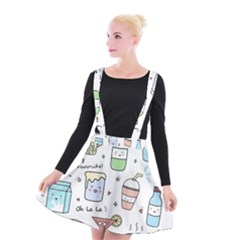 Drinks Cocktails Doodles Coffee Suspender Skater Skirt by Apen