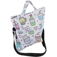 Drinks Cocktails Doodles Coffee Fold Over Handle Tote Bag by Apen