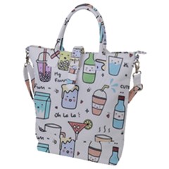 Drinks Cocktails Doodles Coffee Buckle Top Tote Bag by Apen