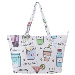 Drinks Cocktails Doodles Coffee Full Print Shoulder Bag by Apen