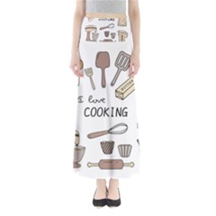 I Love Cooking Baking Utensils Knife Full Length Maxi Skirt by Apen