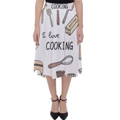 I Love Cooking Baking Utensils Knife Classic Midi Skirt by Apen