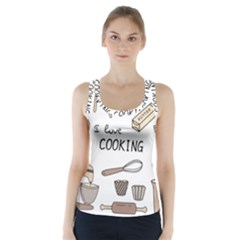 I Love Cooking Baking Utensils Knife Racer Back Sports Top by Apen