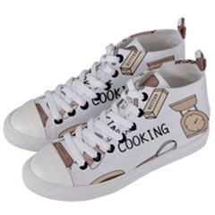 I Love Cooking Baking Utensils Knife Women s Mid-top Canvas Sneakers by Apen