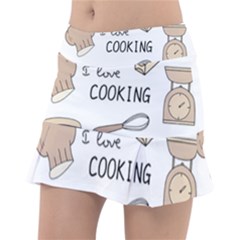 I Love Cooking Baking Utensils Knife Classic Tennis Skirt by Apen