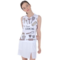 I Love Cooking Baking Utensils Knife Women s Sleeveless Sports Top by Apen