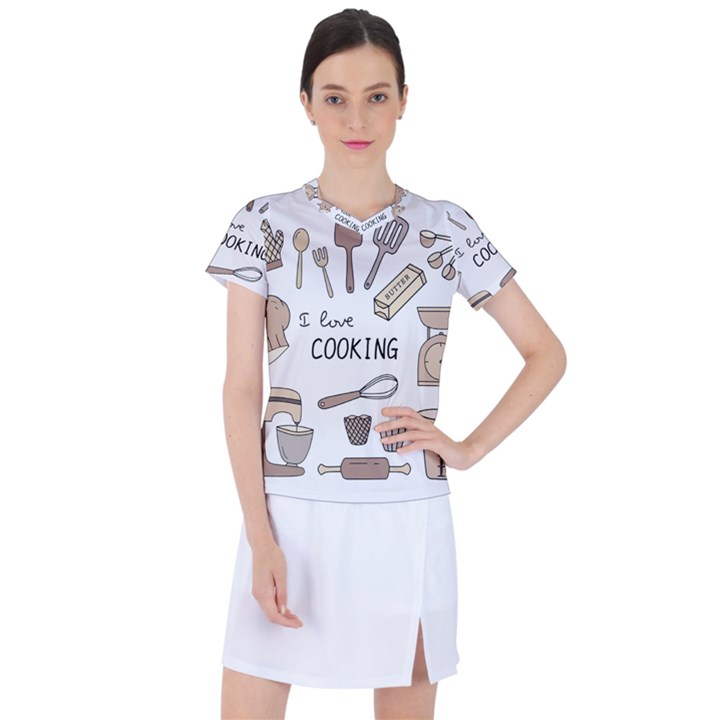 I Love Cooking Baking Utensils Knife Women s Sports Top