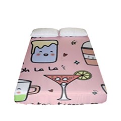 Drink Cocktail Doodle Coffee Fitted Sheet (full/ Double Size) by Apen