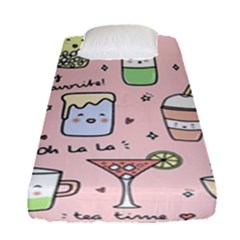 Drink Cocktail Doodle Coffee Fitted Sheet (single Size) by Apen