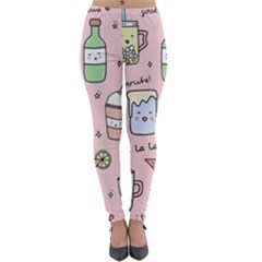 Drink Cocktail Doodle Coffee Lightweight Velour Leggings by Apen