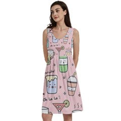 Drink Cocktail Doodle Coffee Classic Skater Dress by Apen