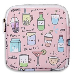 Drink Cocktail Doodle Coffee Mini Square Pouch by Apen