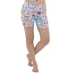 Drink Cocktail Doodle Coffee Lightweight Velour Yoga Shorts by Apen