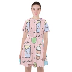 Drink Cocktail Doodle Coffee Sailor Dress by Apen