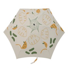 Cherries Flower Leaves Floral Mini Folding Umbrellas by Apen