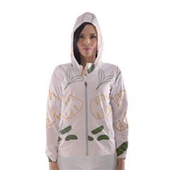 Cherries Flower Leaves Floral Women s Hooded Windbreaker by Apen