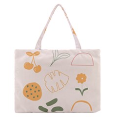 Cherries Flower Leaves Floral Zipper Medium Tote Bag by Apen