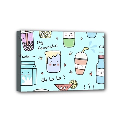 Drinks Cocktails Doodle Coffee Mini Canvas 6  X 4  (stretched) by Apen