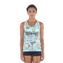 Drinks Cocktails Doodle Coffee Sport Tank Top  by Apen