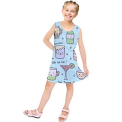 Drinks Cocktails Doodle Coffee Kids  Tunic Dress by Apen