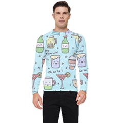 Drinks Cocktails Doodle Coffee Men s Long Sleeve Rash Guard by Apen