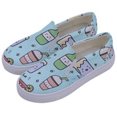 Drinks Cocktails Doodle Coffee Kids  Canvas Slip Ons by Apen