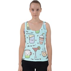 Drinks Cocktails Doodle Coffee Velvet Tank Top by Apen