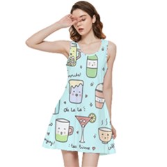 Drinks Cocktails Doodle Coffee Inside Out Racerback Dress by Apen