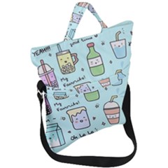 Drinks Cocktails Doodle Coffee Fold Over Handle Tote Bag by Apen