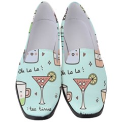 Drinks Cocktails Doodle Coffee Women s Classic Loafer Heels by Apen